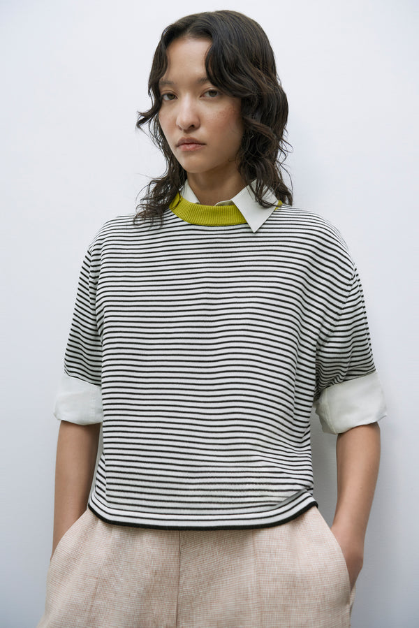 Cordera - Cotton Striped T-Shirt - Lima