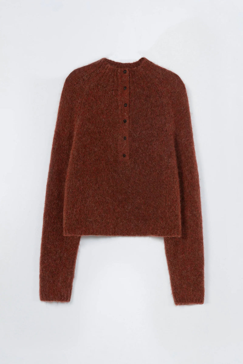 Cordera - Baby Alpaca Polo Sweater - Terracotta