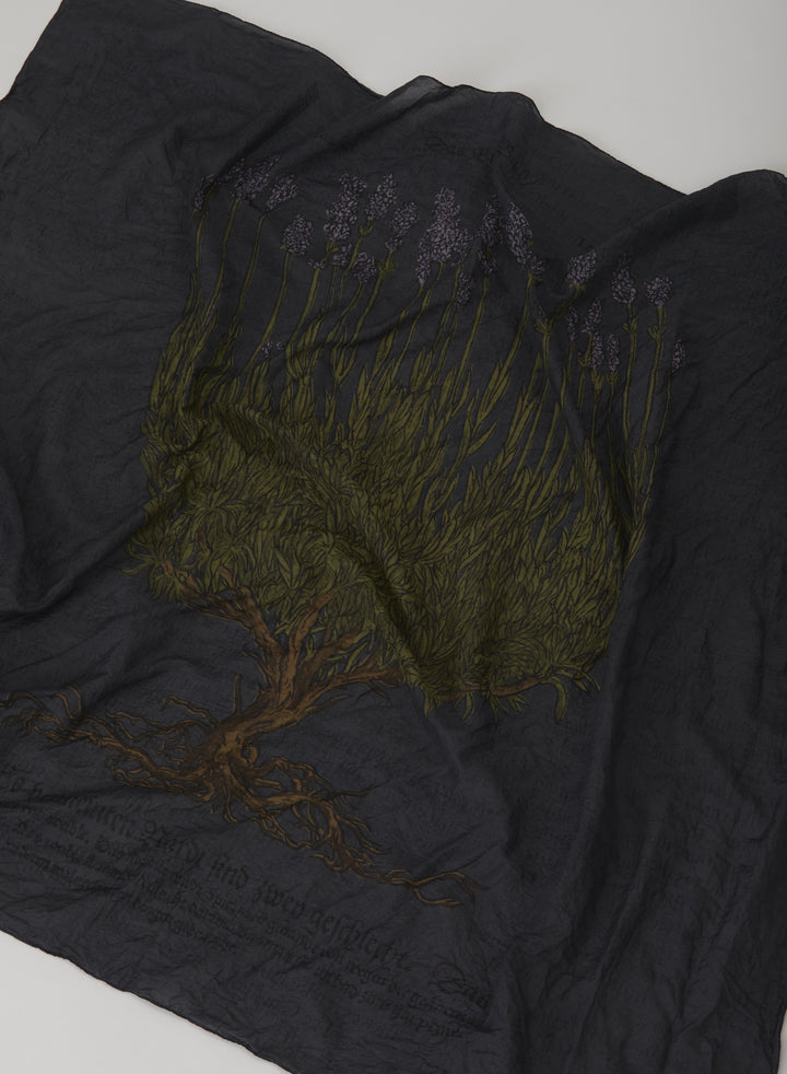 Pas de Calais - Cotton Silk Lavender Print Scarf