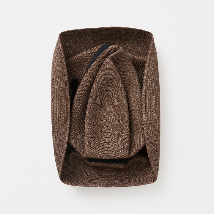Mature Ha - Boxed Hat 11cm Brim with Ribbon - Dark Brown/Black