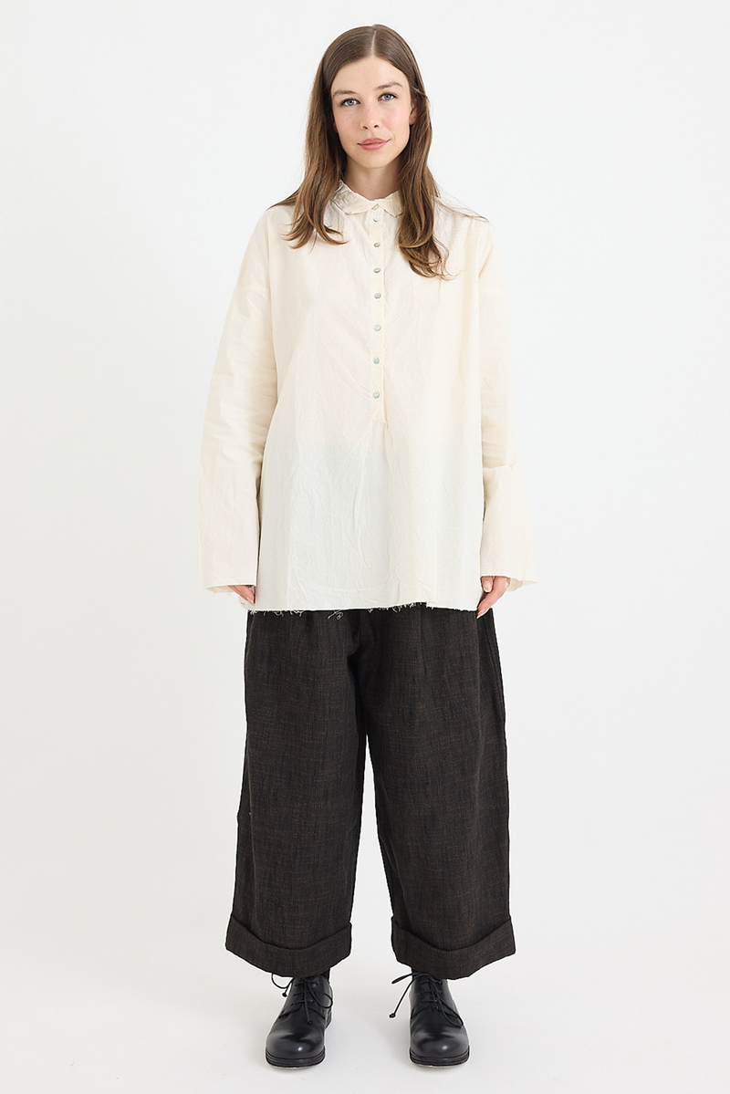 Album Di Famiglia - Wrinkled Collar Shirt - Natural