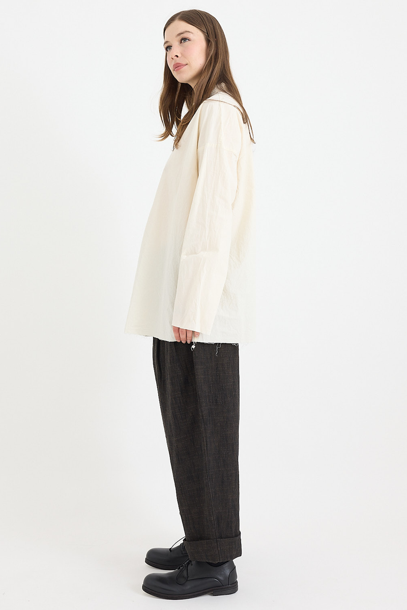 Album Di Famiglia - Wrinkled Collar Shirt - Natural