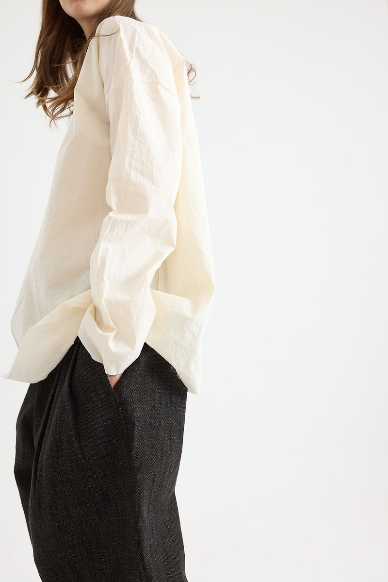 Album Di Famiglia - Wrinkled Collar Shirt - Natural