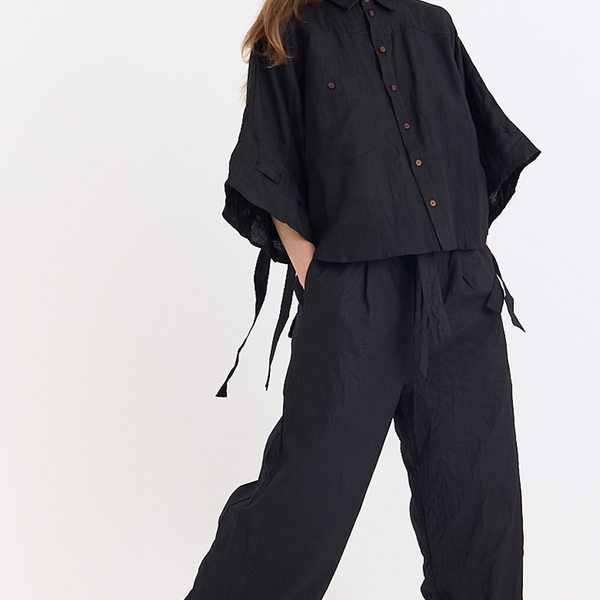 Aleksandr Manamis - Shirt - Black Linen – Scarlet Jones