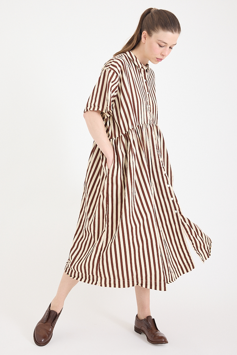 Metta - Alto Dress - Coco Stripe Cotton Twill