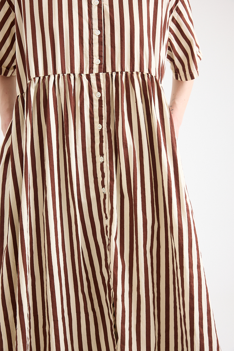 Metta - Alto Dress - Coco Stripe Cotton Twill