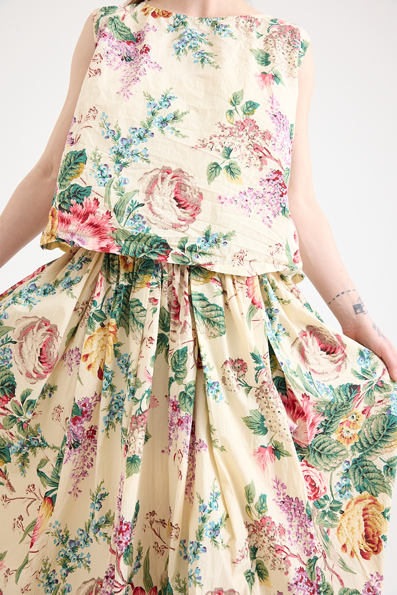 Metta - Ulla Skirt - Bouquet Print Cotton Poplin
