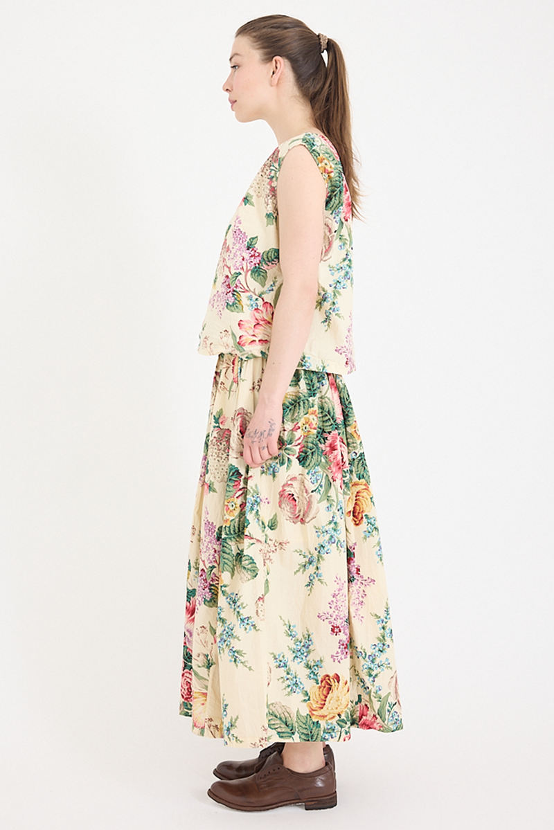 Metta - Ulla Skirt - Bouquet Print Cotton Poplin