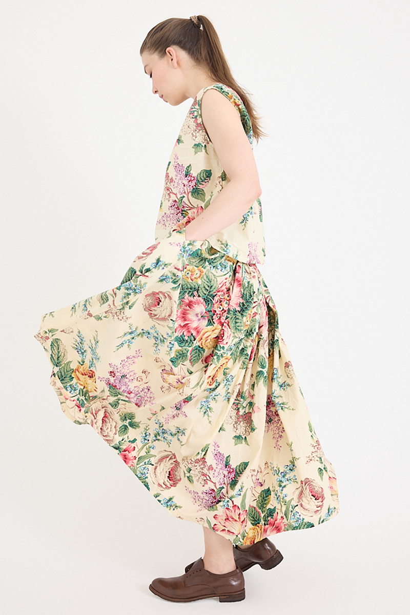 Metta - Ulla Skirt - Bouquet Print Cotton Poplin