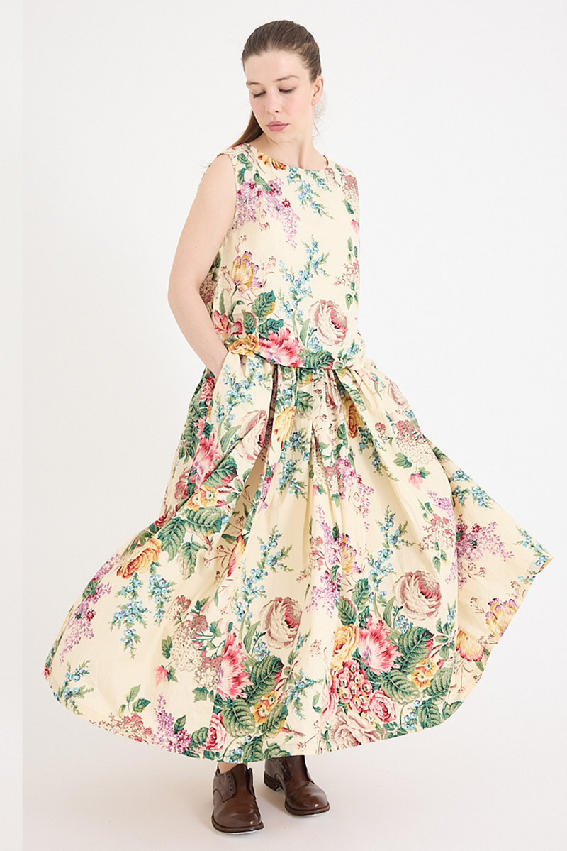 Metta - Ulla Skirt - Bouquet Print Cotton Poplin