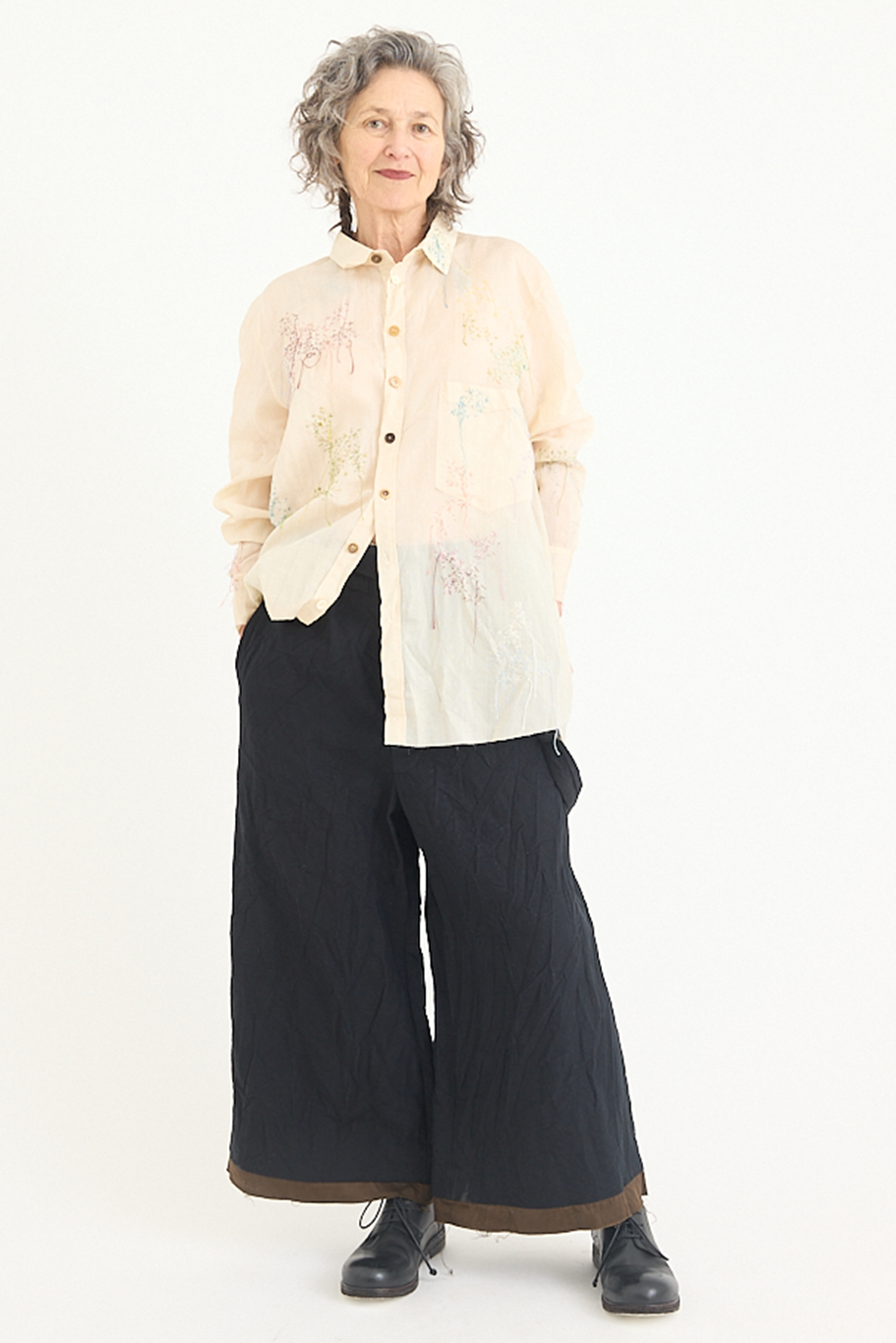 Archivio J. M. Ribot - Cream Hand Embroidered Shirt