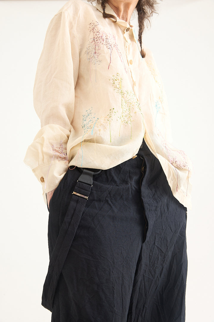 Archivio J. M. Ribot - Cream Hand Embroidered Shirt