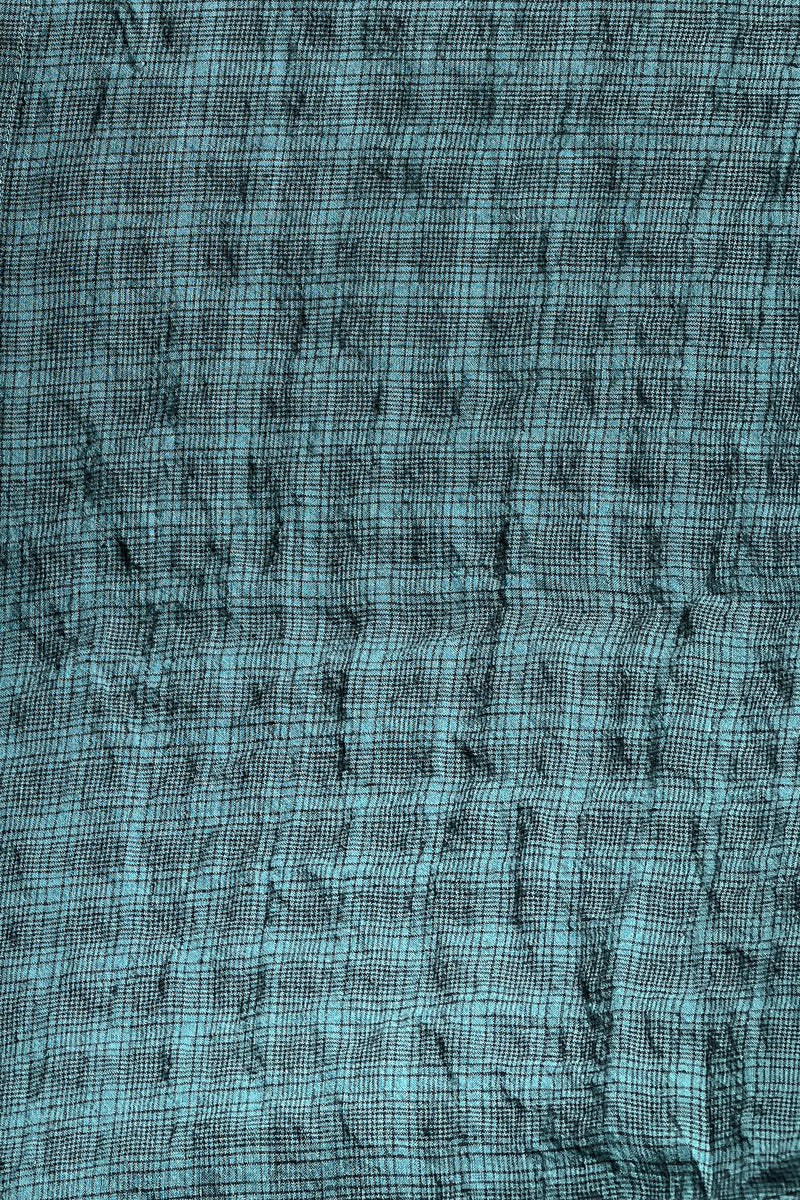Metta - Sailor Boxy Top - Textured Linen Black Check