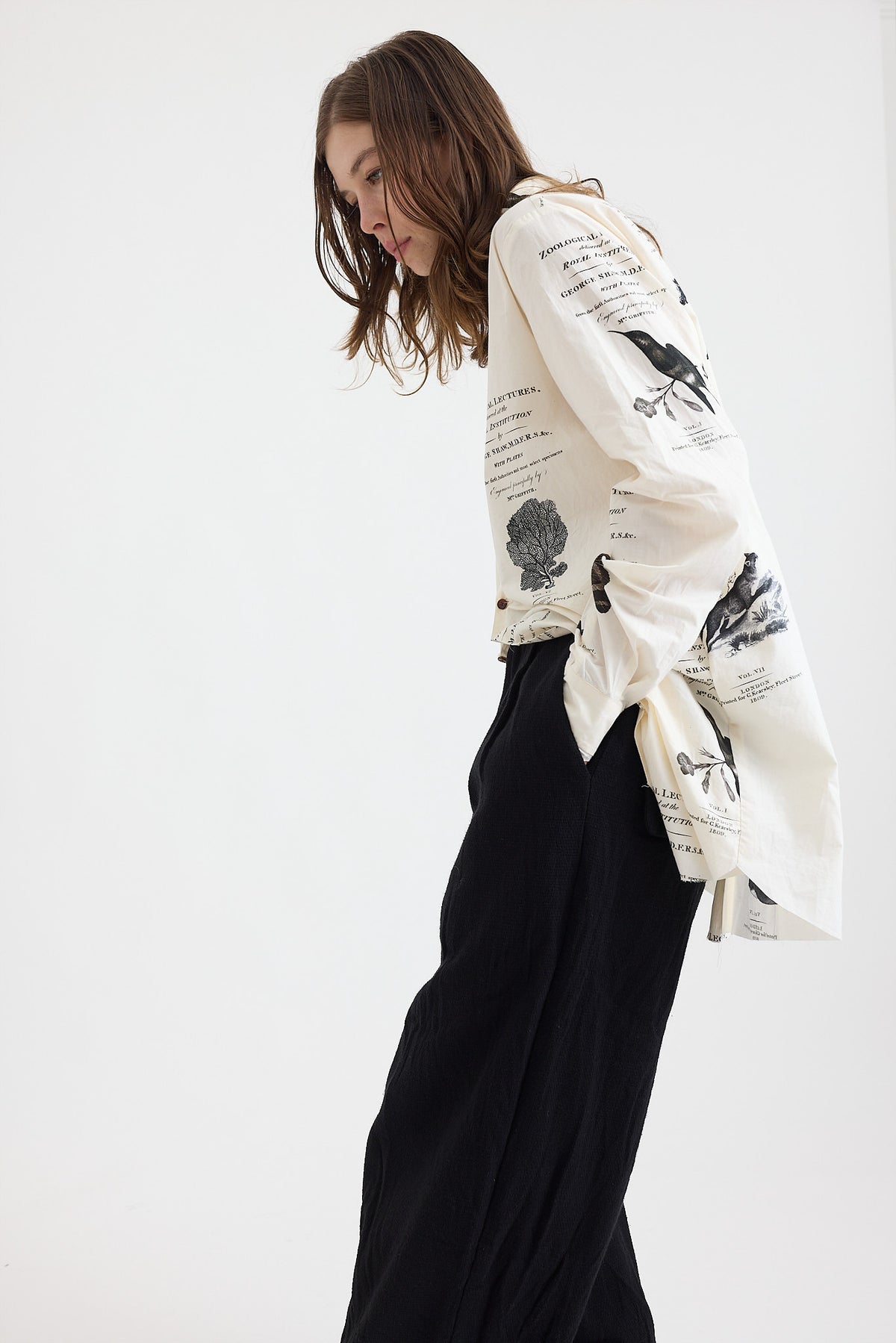 aleksandr manamis リネンパンツ Aleksandr Manamis Heavy Loose Trousers with Suspenders | Elixirgallery