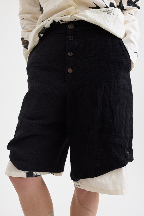 Aleksandr Manamis - Black Linen Cotton Shorts