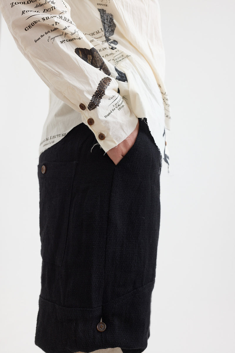 Aleksandr Manamis - Black Linen Cotton Shorts
