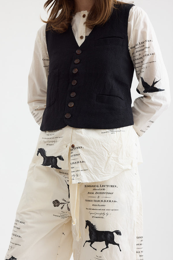 Aleksandr Manamis - Black Linen Cotton Vest