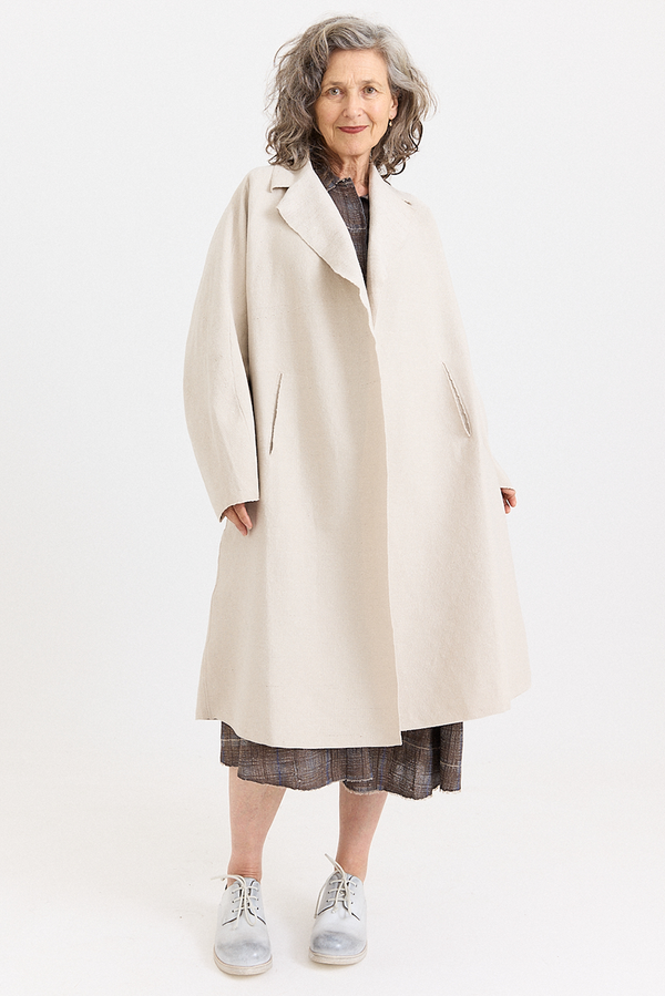 Boboutic - Double Breasted Duster Coat - Pearl