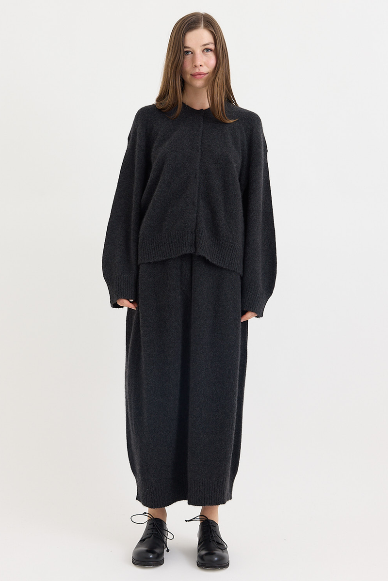 Boboutic - Cruel Touch Round Neck Cardigan Charcoal