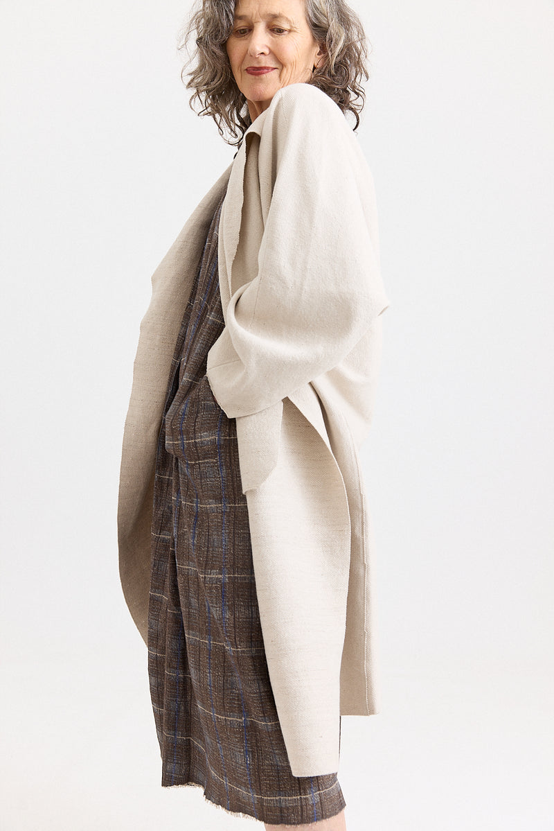 Boboutic - Double Breasted Duster Coat - Pearl