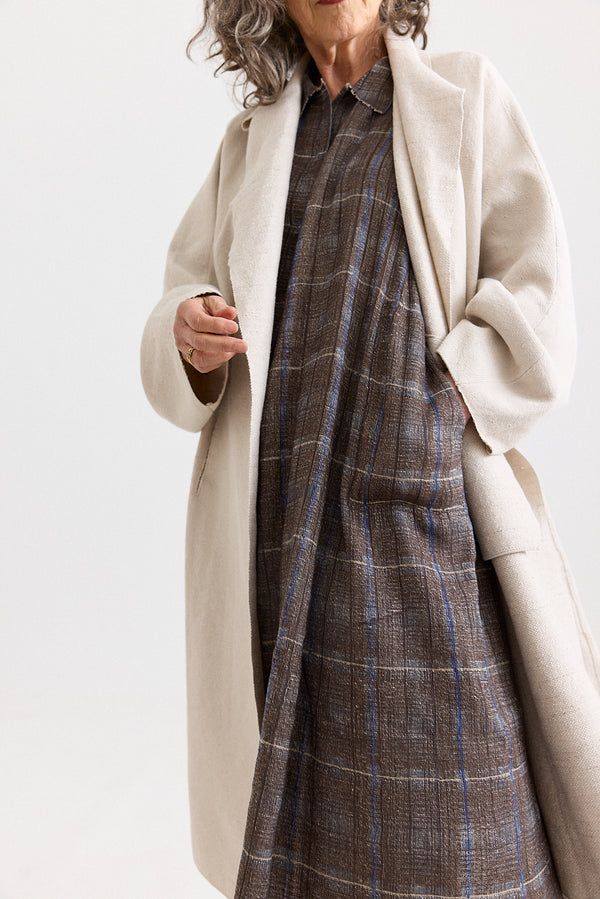 Boboutic - Double Breasted Duster Coat - Pearl