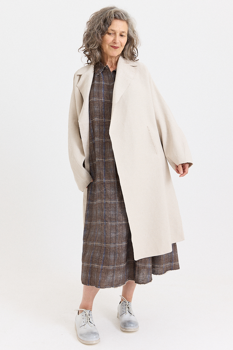 Boboutic - Double Breasted Duster Coat - Pearl