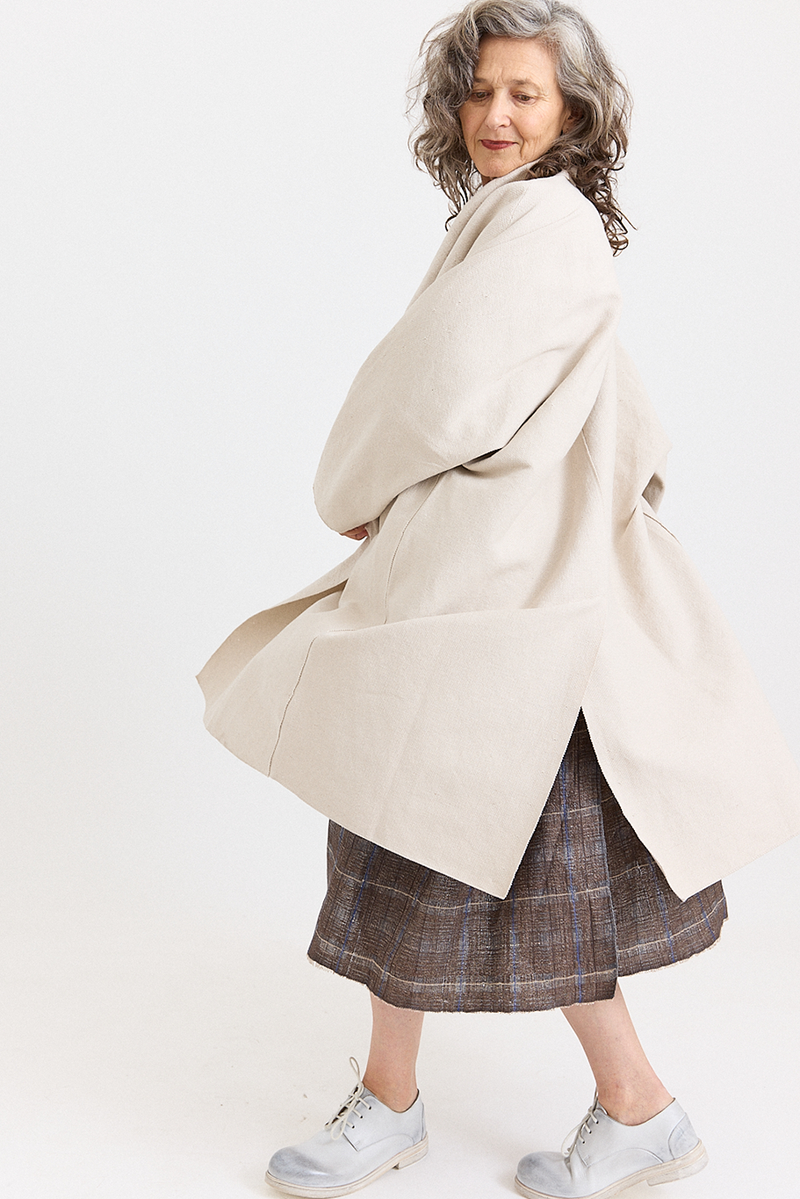 Boboutic - Double Breasted Duster Coat - Pearl