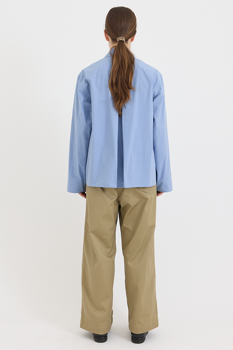 Sofie D'Hoore - Breton Blouse - Washed Cotton Poplin - Dolphin