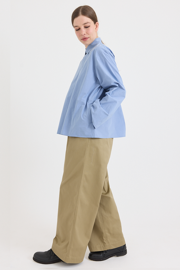 Sofie D'Hoore - Breton Blouse - Washed Cotton Poplin - Dolphin