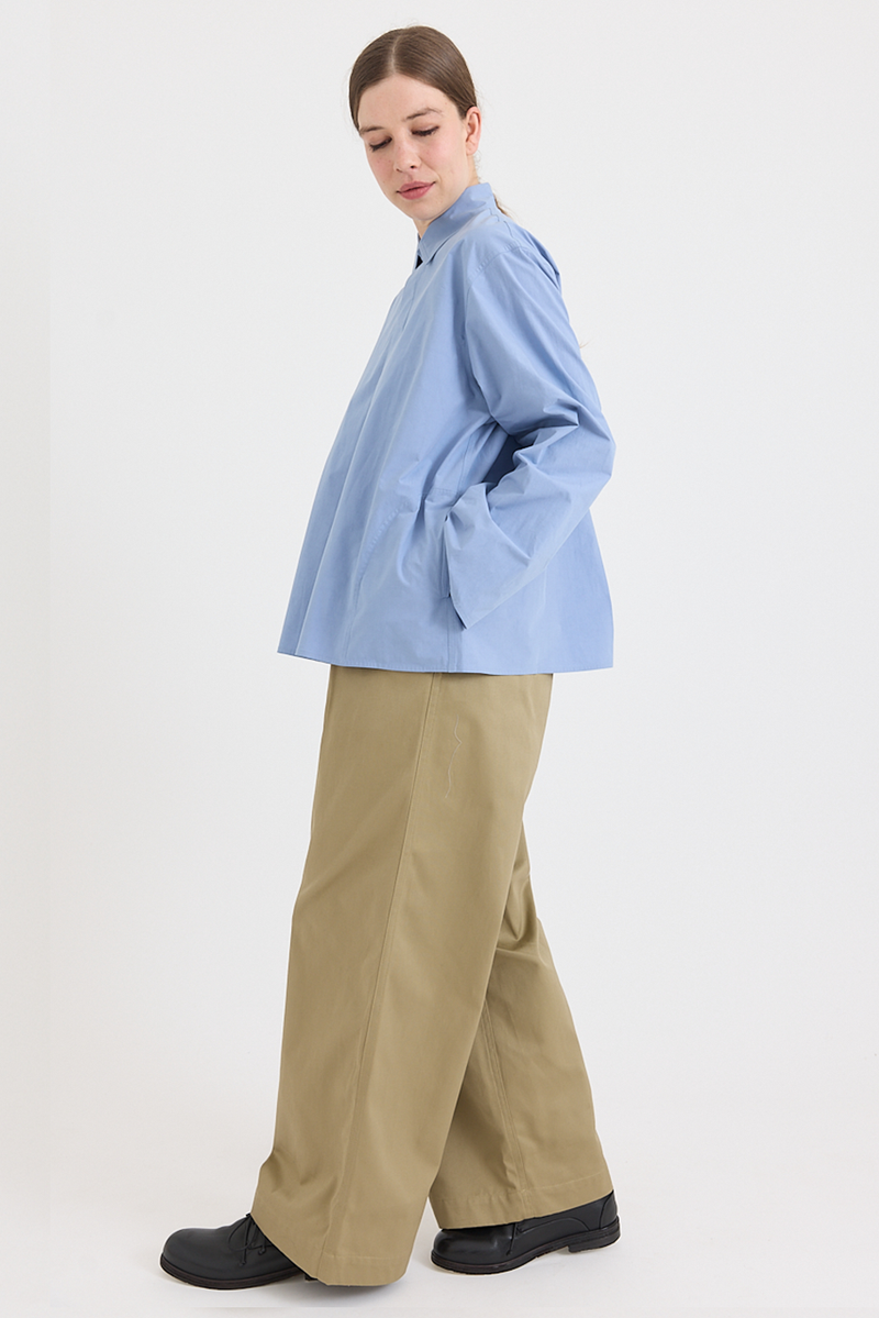 Sofie D'Hoore - Breton Blouse - Washed Cotton Poplin - Dolphin