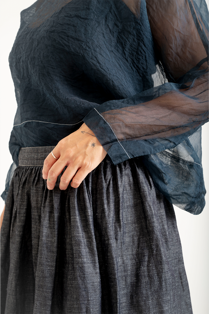 Bukeshla - Briar Box Top - Navy Organza