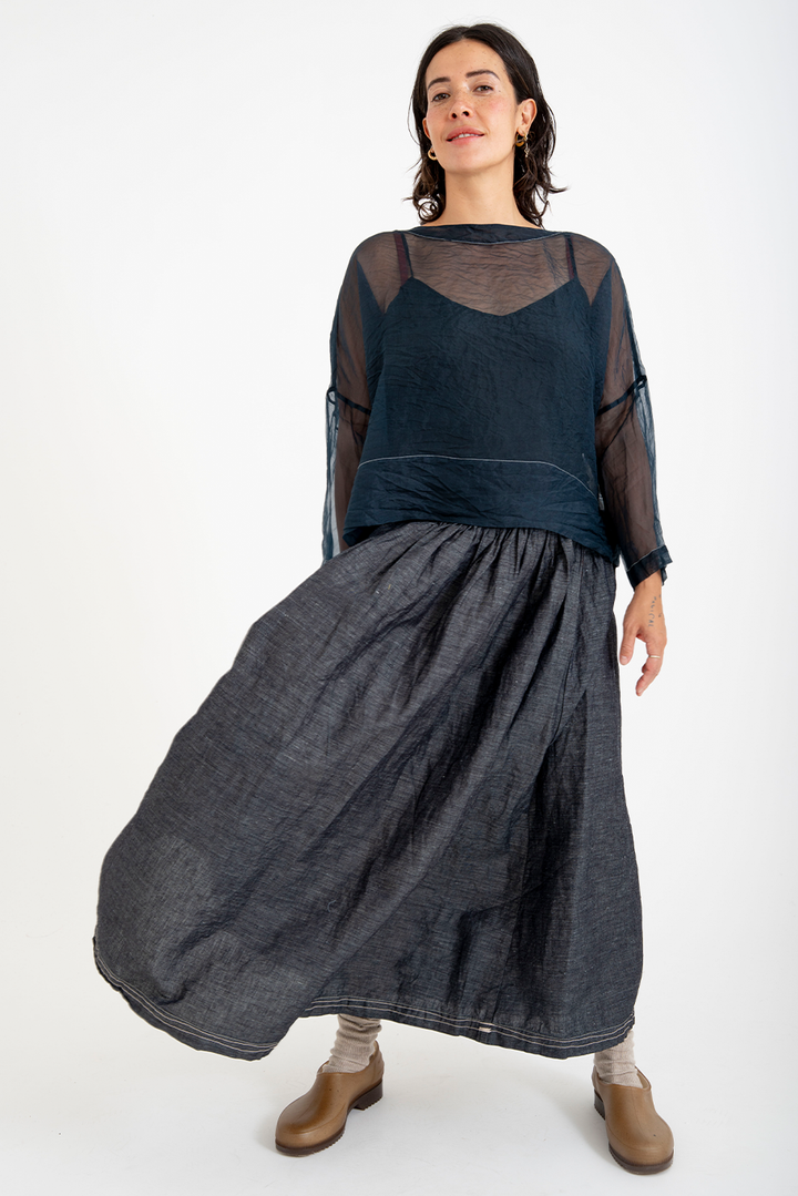 Bukeshla - Briar Box Top - Navy Organza