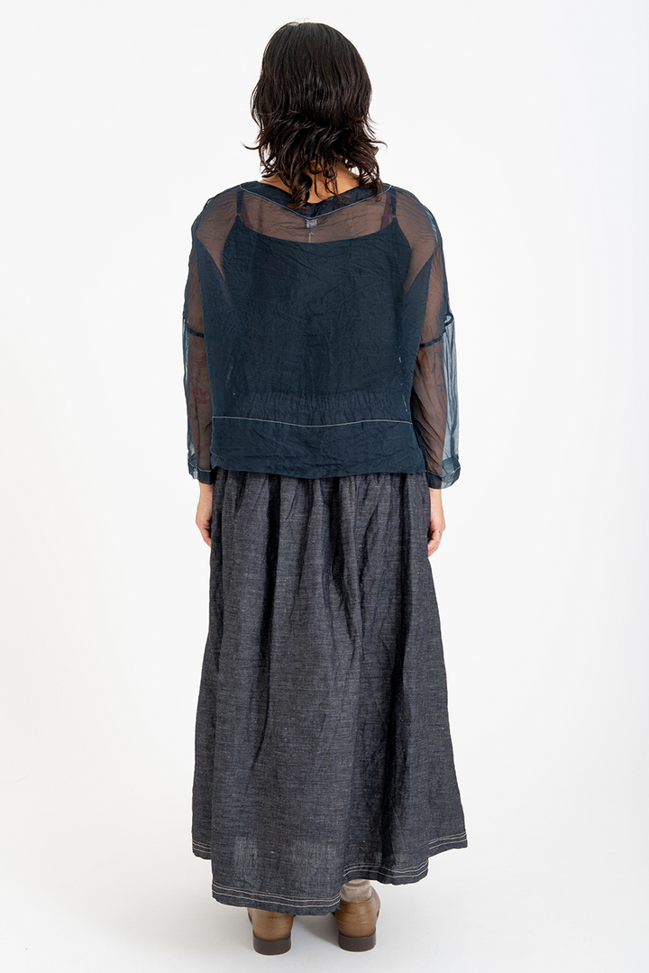 Bukeshla - Briar Box Top - Navy Organza