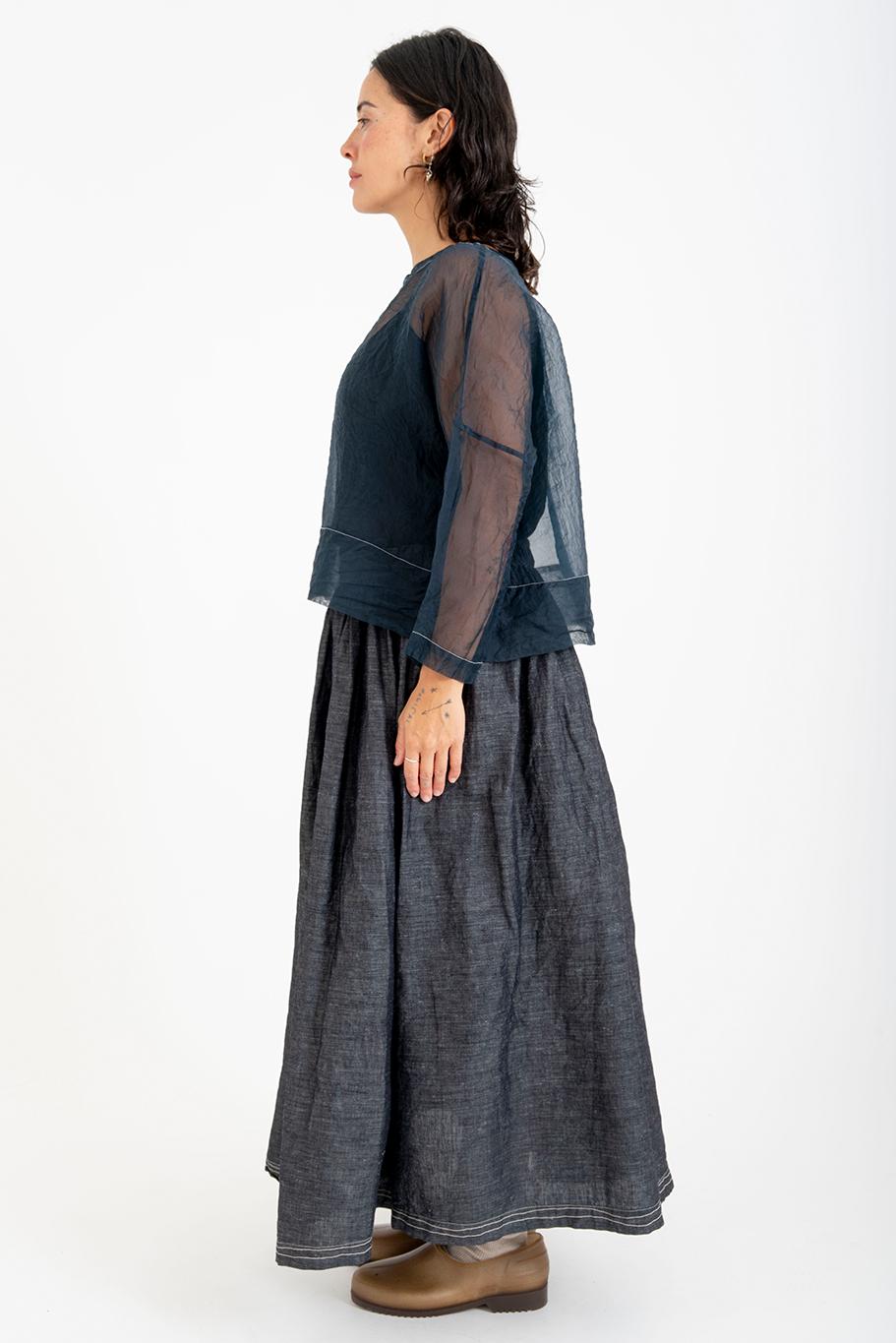 Bukeshla - Briar Box Top - Navy Organza