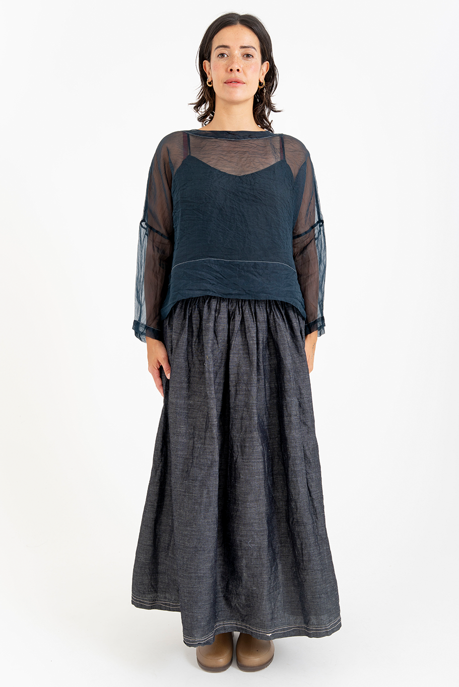 Bukeshla - Briar Box Top - Navy Organza