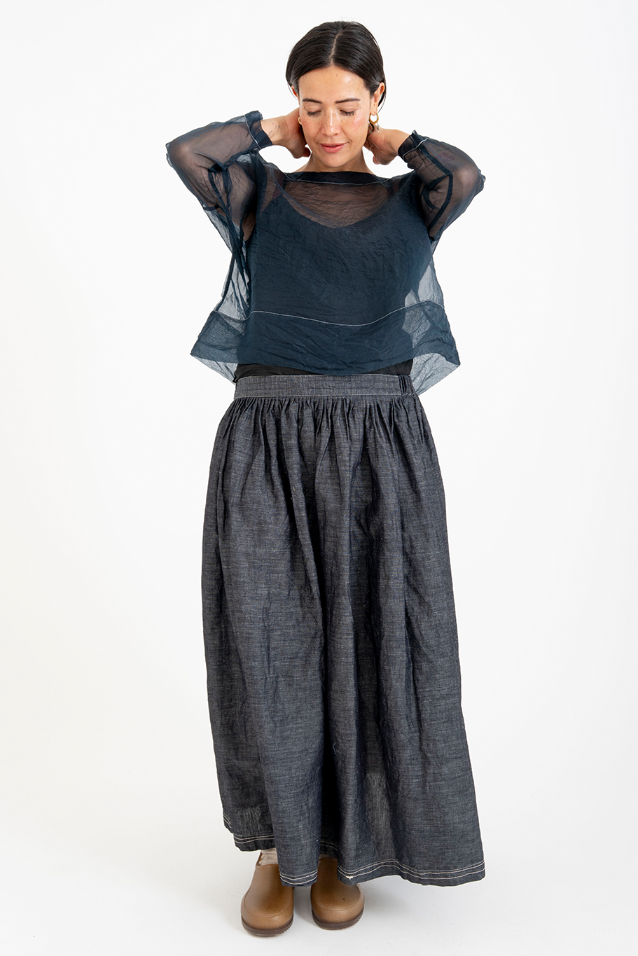 Bukeshla - Briar Box Top - Navy Organza