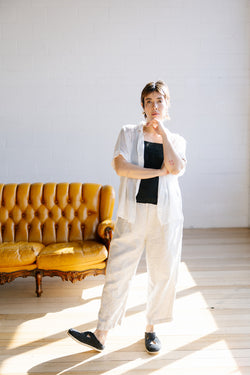 Metta - Bruce Drawstring Pant -  Mid Weight Linen
