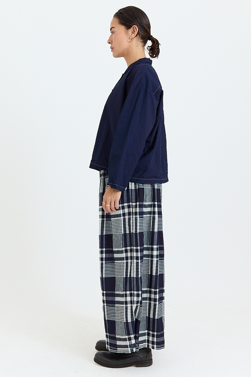 Bukeshla - Market Cropped Shirt - Indigo Cotton