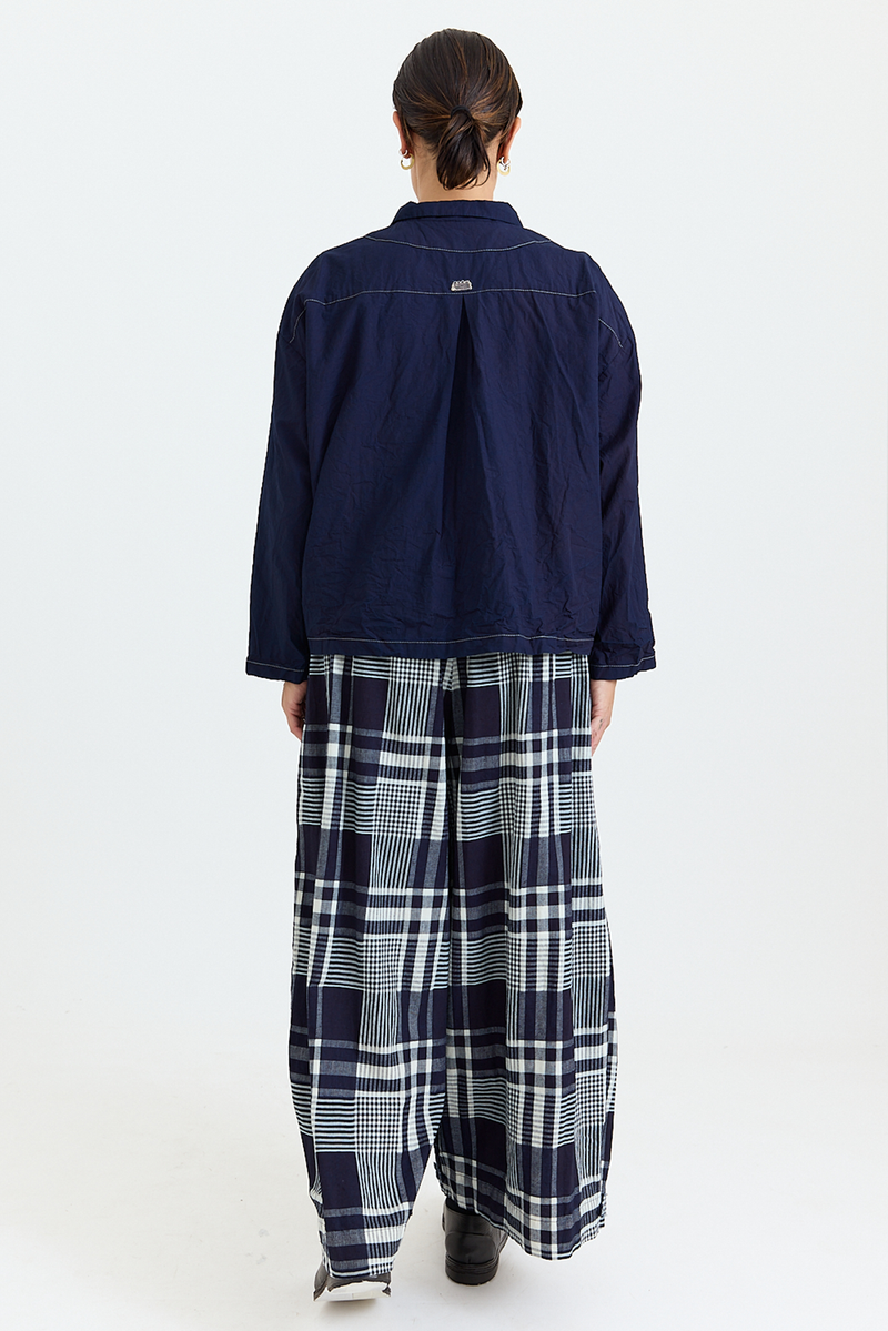 Bukeshla - Market Cropped Shirt - Indigo Cotton