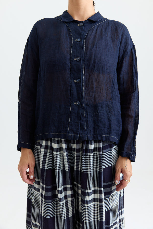Bukeshla - Market Cropped Shirt - Linen Gauze