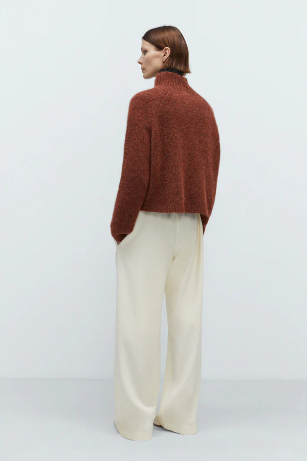 Cordera - Baby Alpaca Polo Sweater - Terracotta
