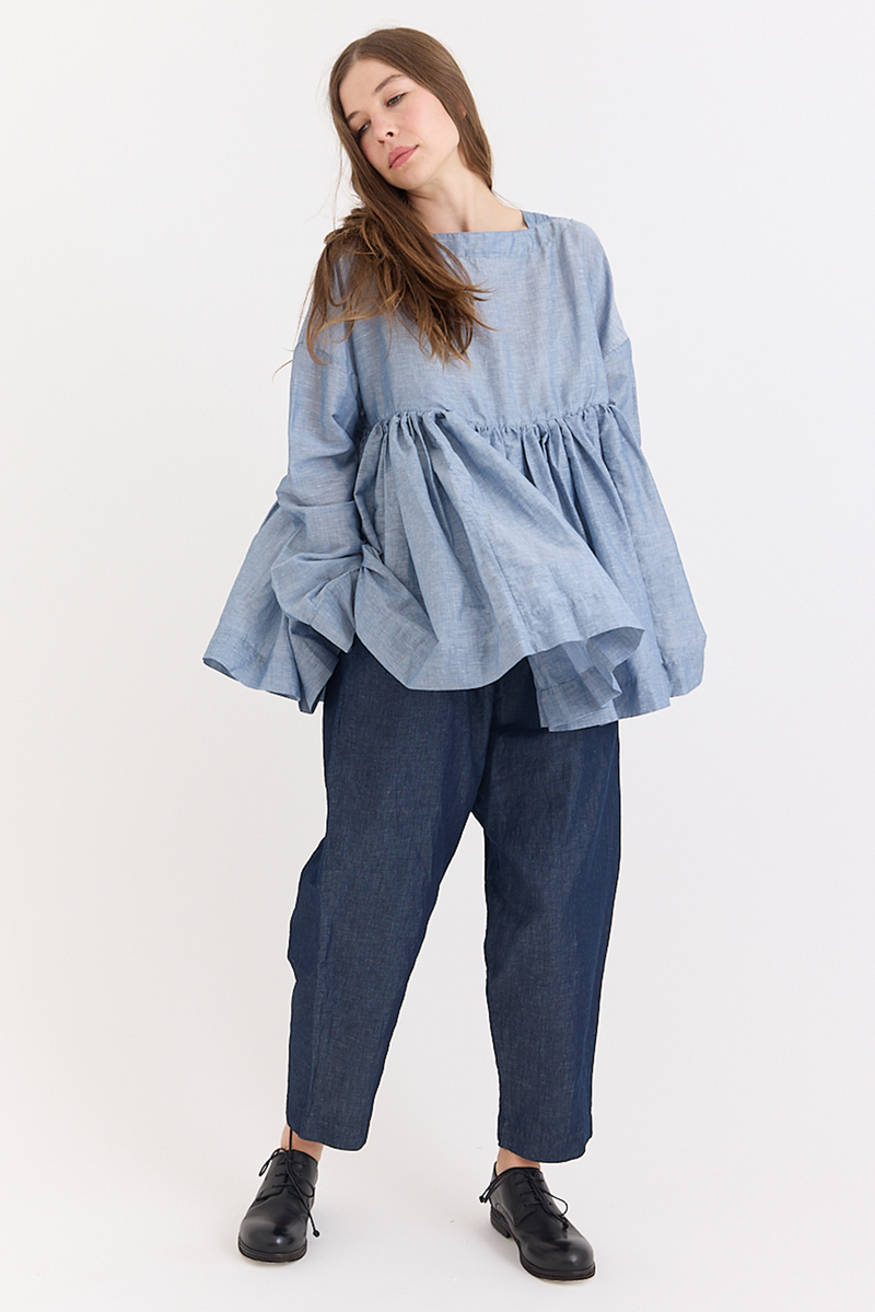 Casey Casey Orsan - Twill Top - Di Lino - Blue