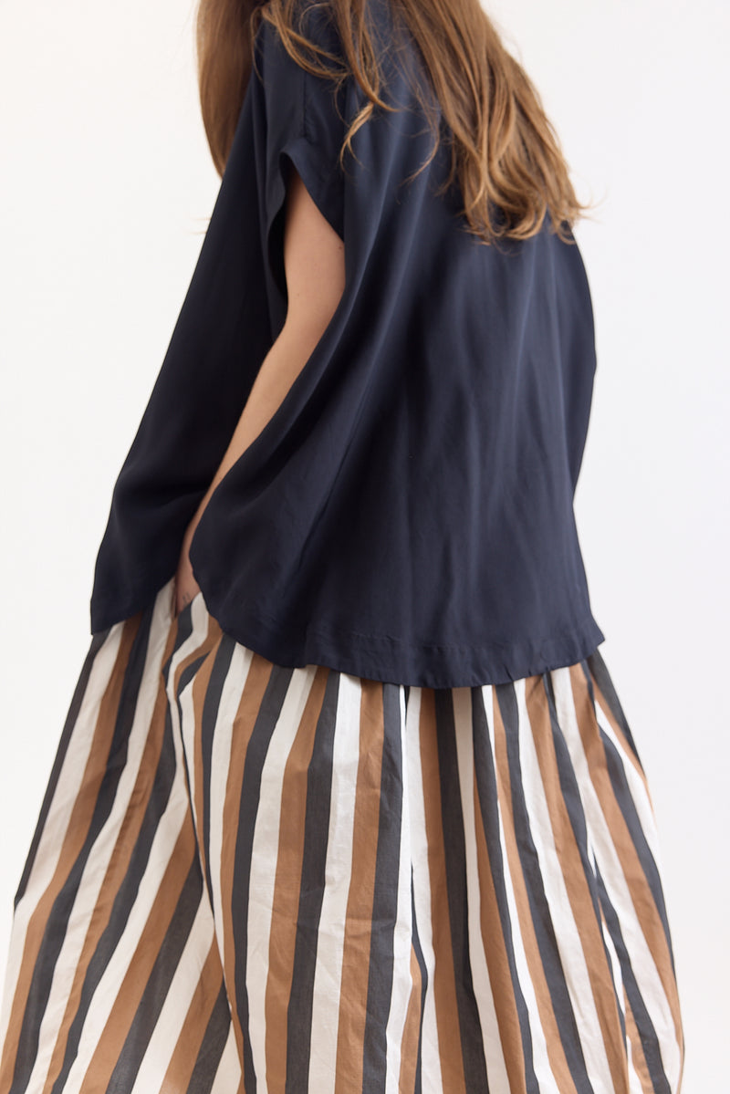 Casey Casey - Pleated Skirt - Taffeta Stripes