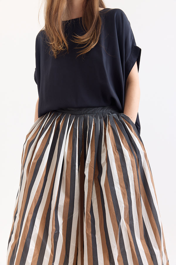Casey Casey - Pleated Skirt - Taffeta Stripes