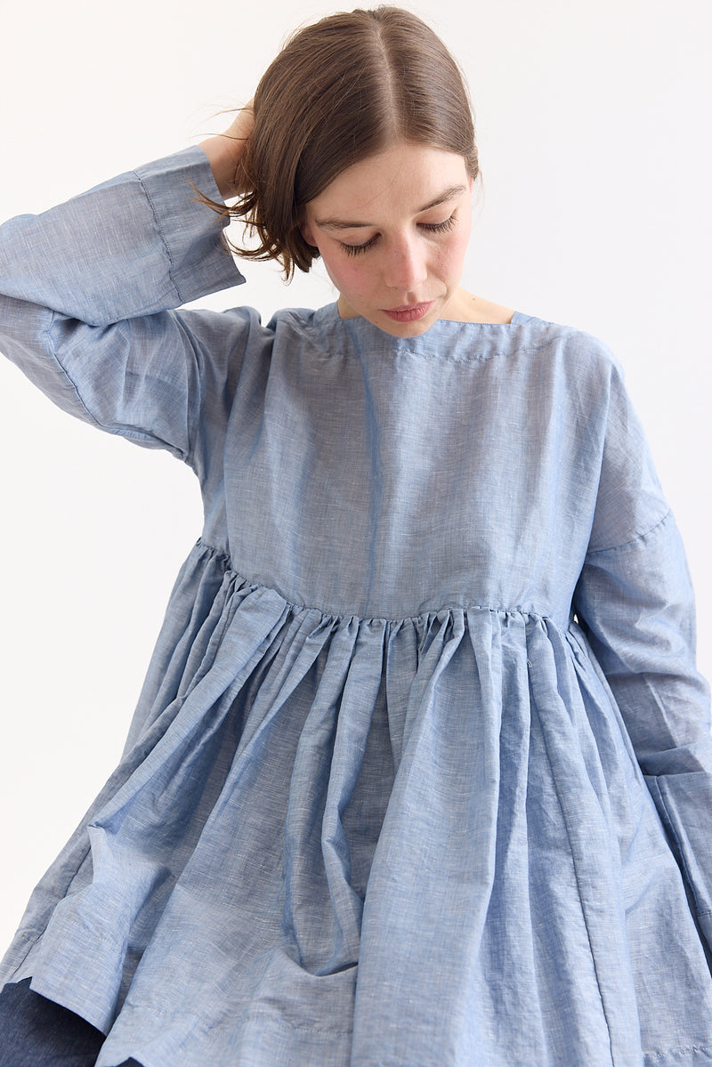 Casey Casey Orsan - Twill Top - Di Lino - Blue