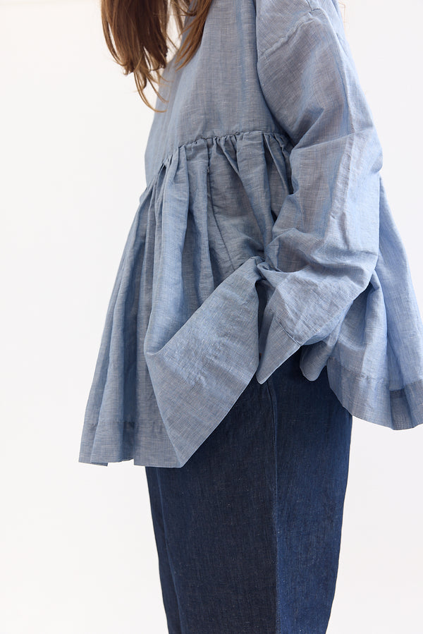Casey Casey Orsan - Twill Top - Di Lino - Blue