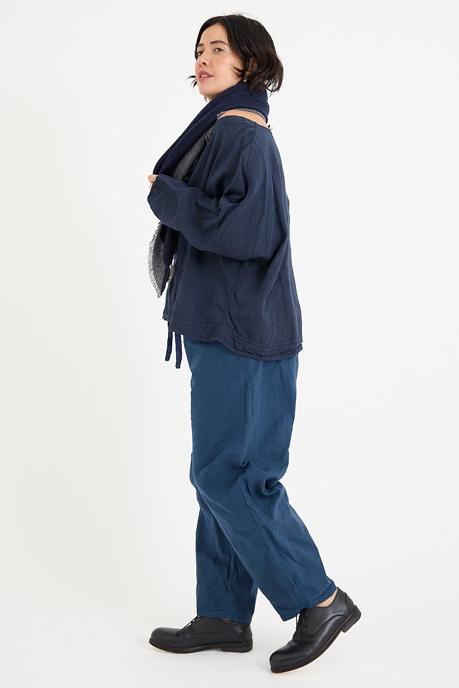 Lovat + Green - Cate Scarf - Navy
