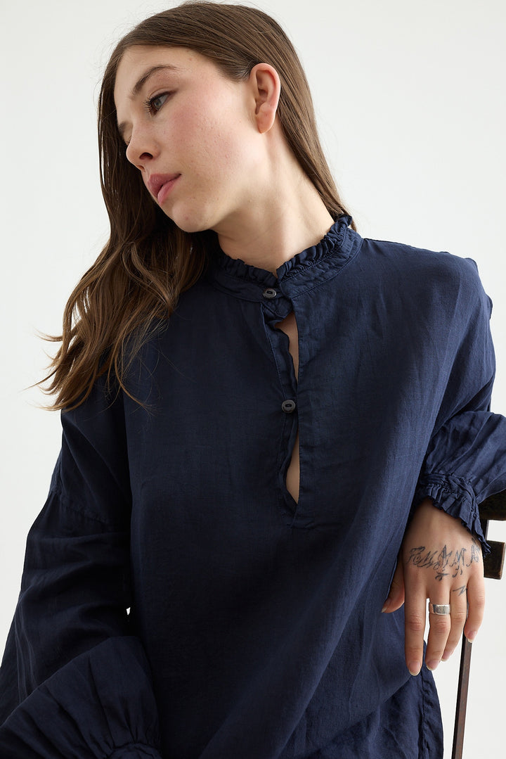 Chez Vidalenc - Mini Medici - Light Linen - Dark Navy