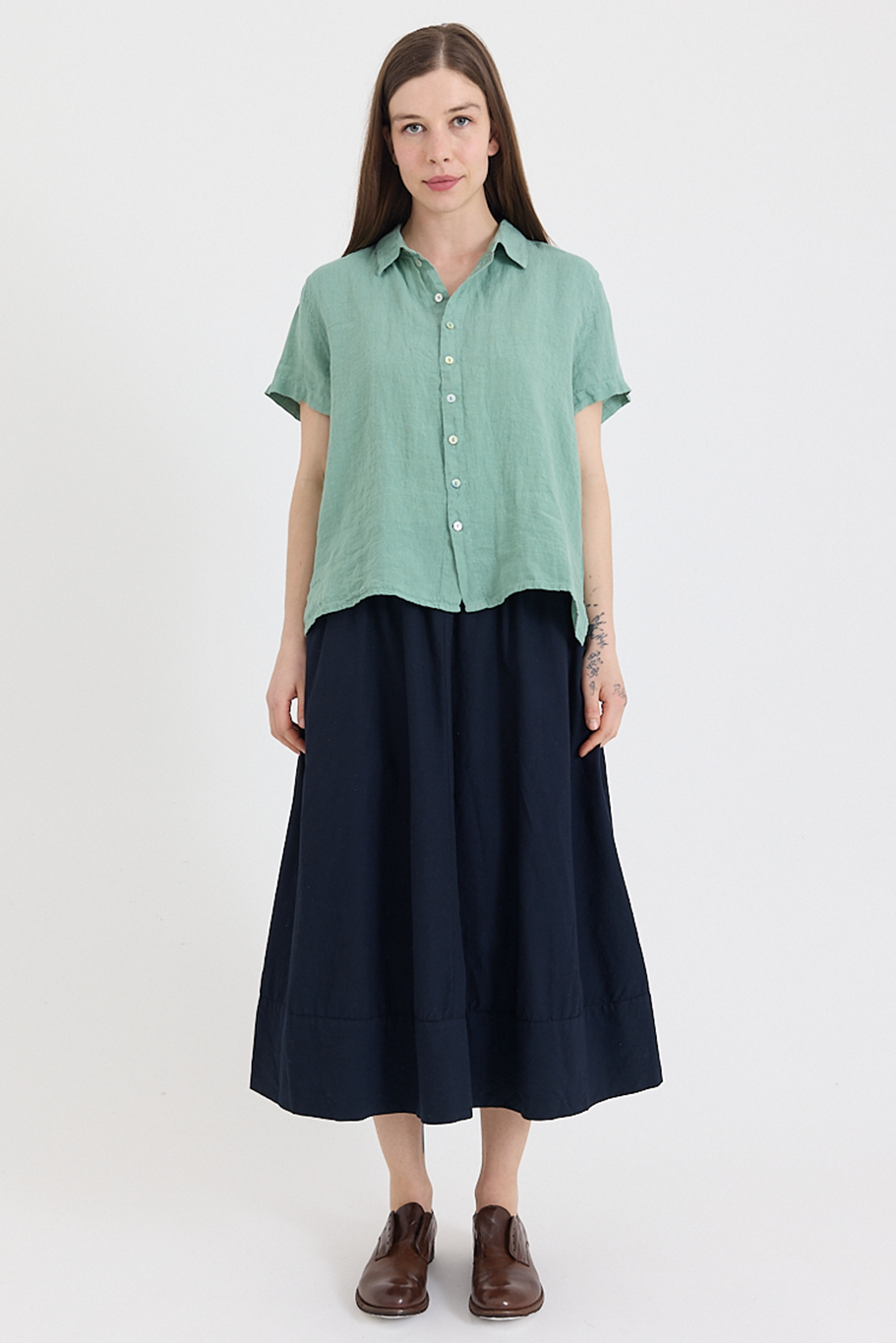 Metta - Ash A-line Skirt - Cotton Twill