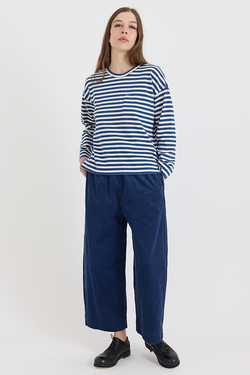 Toast - Cord Barrel Leg Trousers - Denim Blue